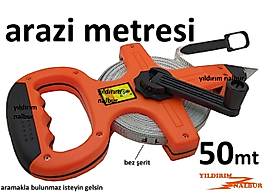 ŞERİT METRE 50 METRE ARAZİ METRESİ METAL BEZ ŞERİT ELLİ METRE UZUN MERE