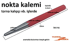 TORNA NOKTA 15 CM KALEM KALIPÇI NOKTA KALEMİ ÇELİK İZELTAŞ ŞİŞİRME KALEMİ