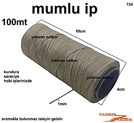 MUMLU İP 100MT KREM RENGİ CÜZDAN DERİ DİKİMİ RENK ÇANTA İPİ HOBİ TİPİ AYAKKABI DİKİM