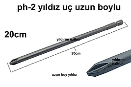 BİTS YILDIZ UÇ 20 CM ORTA BOYLU KALİTE MATKAP UCU TORNAVİDA SIKMA EN UZUN BOY