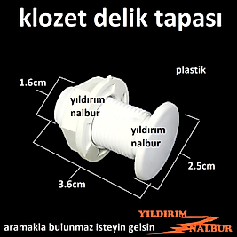 KLOZET DELİK TAPASI PLASTİK ARKADAN SOMUNLU SIKMALI TAŞ TAPASI
