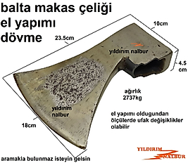 BALTA MAKAS ÇELİĞİNDEN EL YAPIMI DÖVME NACAK BALTA ODUN BALTASI DUBLE BOY KALİTE