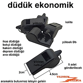 DEPREM DÜDÜĞÜ 5 ADET PLASTİK EKO YÜKSEK SES HAKEM İKAZ POLİS DÜDÜK BONCUKLU DÜDÜK