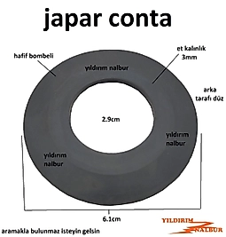 JAPAR REZERVUAR İÇ TAKIM KAPAMA CONTASI 6.5CM BOMBELİ MODEL BOŞALTMA CONTA