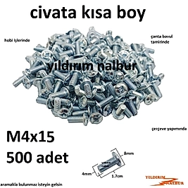 CİVATA 4X15 MİNİK KÜÇÜK CİVATA ÇANTA VALİZ BAVUL TAMİR CİVATASI HOBİ TAMİR CİVATA KISA BOY