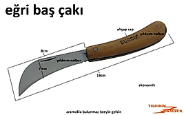 EĞRİ BAŞ AŞI ÇAKISI EKONOMİK AHŞAP SAP AŞI BIÇAĞI KANCA BAŞLI
