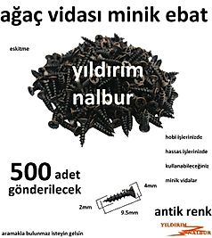 AĞAÇ VİDASI 500 ADET MİNİ ANTİK RENK HOBİ VİDA KÜÇÜK BOY AHŞAP VİDASI