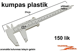 KUMPAS 150 PLASTİK BEYAZ KUMPAS ÖLÇÜ ALETİ