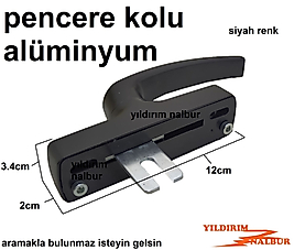 ALÜMİNYUM PENCERE KAPI KOLU İSPANYOLET KOLU KANCALI SİYAH