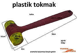 PLASTİK TOKMAK ŞEFFAF KAFALI LASTİK TOKMAK USTA ÇEKİCİ PLASTİK
