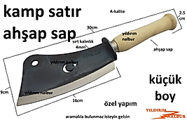 KAMP TİPİ SATIR AHŞAP SAPLI KÜÇÜK BOY PARÇALAMA SATIRI KESKİN KAMP BALTASI