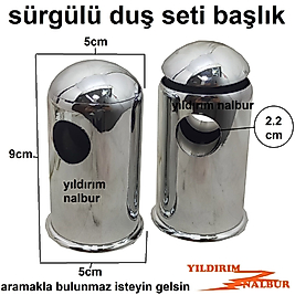 SÜRGÜLÜ DUŞ SETİ BAŞLIK 22MM BANYO BATARYASI SÜRGÜ BAŞLIK PLASTİK KROM KAPLAMA