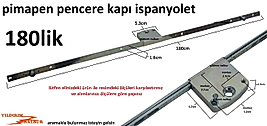 İSPANYOLET DIŞA AÇILIM PİMAPEN KAPI PENCERE KİLİDİ 180CM UZUN ÇOK GENİŞ KİLİT TİP