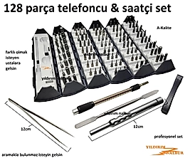 SAATÇİ TELEFONCU TORNAVİDA SETİ 128 PARÇA KUTULU ÇEŞİTLİ YILDIZ DÜZ SET KALİTE PROFESYONEL