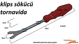 KLİPS SÖKME TORNAVİDASI KISA BOYLU KELEPÇE SÖKME TORNAVİDA