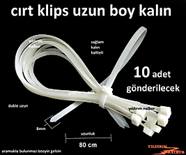 10 ADET CIRT KLİPS 8x80CM KABLO KELEPÇESİ PLASTİK CIRT KELEPÇE POLİS KELEPÇE