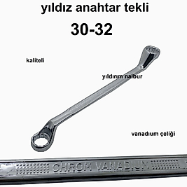 YILDIZ ANAHTAR 30-32 TEKLİ ANAHTAR KALİTE BÜYÜK BOY