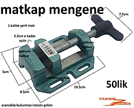 MATKAP MENGENESİ 50 TEZGAH MENGENE MATKAB İŞKENCE MENGENE KÜÇÜK BOY ELLİLİK