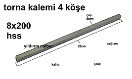 TORNA KALEMİ 8X200 KALEM BIÇAK 4 KÖŞE KALIPÇI İNCE UZUN