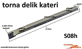 TORNA DELİK KATERİ S08H ELMASLI TORNA KATER MİNİ BOY DELİK KANAL BIÇAĞI KATER KALİTE