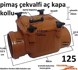 ÇEKVALF PLASTİK 125 LİK LOGAR KLAPE ÇEKVALF MANDALLI METAL KAPAK TERAZİLİ