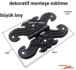 ESKİTME DEKORATİF BÜYÜK MENTEŞE YAPRAK MENTEŞE KUTU DOLAP MENTEŞE