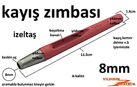 KAYIŞ ZIMBASI 8MM KEMER DELME ORTA BOY SEKİZLİK HOBİ DELME