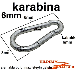 KARABİNA METAL 6MM SALINCAK KANCASI ÇANTA TOKASI KÜÇÜK BOY