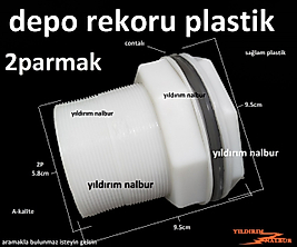 PLASTİK DEPO REKORU 2P SU DEPOSU REKORU 2 PARMAK DUBLE BÜYÜK SOMUNLU REKOR