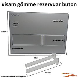 VİSAM GÖMME REZERVUAR BUTON DÜĞMESİ ÇİFT BUTON ÖN PANEL