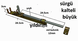 KAPI SÜRGÜSÜ DEMİR KAPI DOĞRAMA SÜRGÜSÜ 24.5 CM