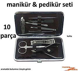 MANİKÜR SETİ 10 PARÇA KUTULU PEDİKÜR TAKIMI TIRNAK BAKIM SETİ