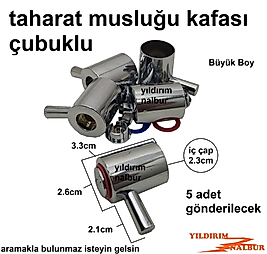 5 ADET TAHARAT MUSLUGU ÇUBUKLU BÜYÜK VANA KAFASI PLASTİK VOLAN BAŞLIK KOL
