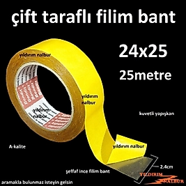 ÇİFT TARAFLI BANT FİLM BANT İNCE BANT 24X25 ÇOK AMAÇLI BANT