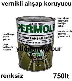 VERNİKLİ AHŞAP KORUYUCU RENKSİZ ŞEFFAF VERNİK 0.75LT VERNİKLİ
