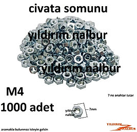 CİVATA SOMUNU M4 MİNİK KÜÇÜK SOMUN 1000ADET