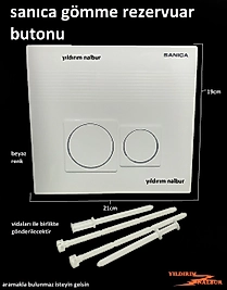 SANİCA GÖMME REZERVUAR BUTON DÜĞMESİ ÇİFTLİ BEYAZ RENK SANICA