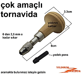 AYARLI PENSLİ TORNAVİDA DERİ DELME AHŞAP SAPLI