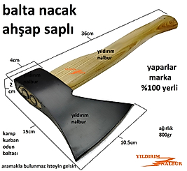 BALTA NACAK AHŞAP SAP ODUNCU KURBAN BALTASI KEMİK KIRMA AĞAÇ KESME KÖMÜR KIRMA
