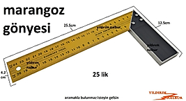 MARANGOZ GÖNYE 25CM CETVEL KÖŞE GÖNYE ÇİZİM GÖNYESİ TASARIM GÖNYE KÖŞE GÖNYE