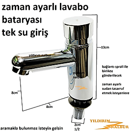 ZAMAN AYARLI LAVABO BATARYASI TEK SU GİRİŞLİ PRİNÇ 1.KALİTE YERLİ
