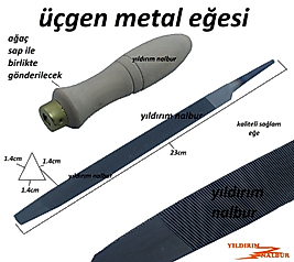 METAL EĞE ÜÇGEN BÜYÜK BOY METAL TÖRPÜSÜ EĞE EGE SAPLI