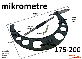 MİKROMETRE 175-200 HASSAS ÖLÇÜM KALİTE HASSAS ÖLÇÜM