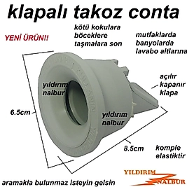 ADAPTÖR CONTA KLAPALI TAKOZ CONTA ÇEKVALFLİ KLAPELİ YENİ LASTİK GİDER CONTASI KOKU ÖNLEYİCİ