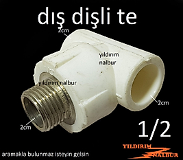 2 ADET 20LİK PPRC DIŞ DİŞLİ TE DIŞTAN DİŞLİ PLASTİK TE PARÇA EV TESİSAT BORUSU