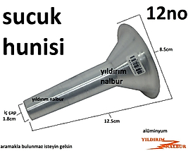SUCUK HUNİSİ 12NO ALÜMİNYUM 8.5CM SUCUK YAPMA APARATI ORTA BOY HUNİ
