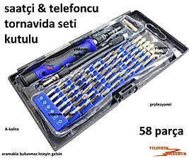 SAATÇİ TELEFONCU TORNAVİDA SETİ 58 PARÇA YILDIZ DÜZ SET KALİTE PROFESYONEL
