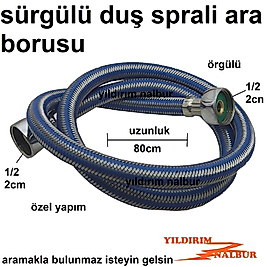 SÜRGÜLÜ DUŞ SPRALİ ÖZEL EBAT ÖLÇÜ 80CM DUŞ HORTUMU ÖRGÜLÜ TAHARATMATİK BORUSU KISA DUŞ SPRALİ