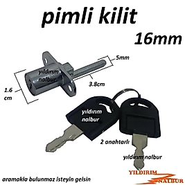 CAM KİLİDİ PİMLİ 16MM ÇEKMECE KİLİDİ DOLAP KİLİT DOLAP KİLİDİ