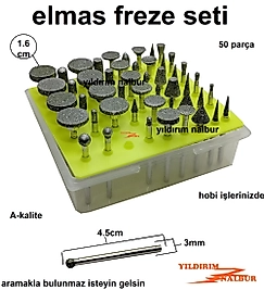 ELMAS FREZE SETİ 50 PARÇA ELMAS HSS FREZE KARBÜR ÇOK ÇEŞİTLİ